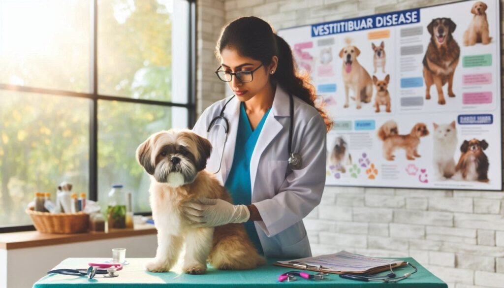 Dog walking sideways on pavement showing crabbing gait behavior