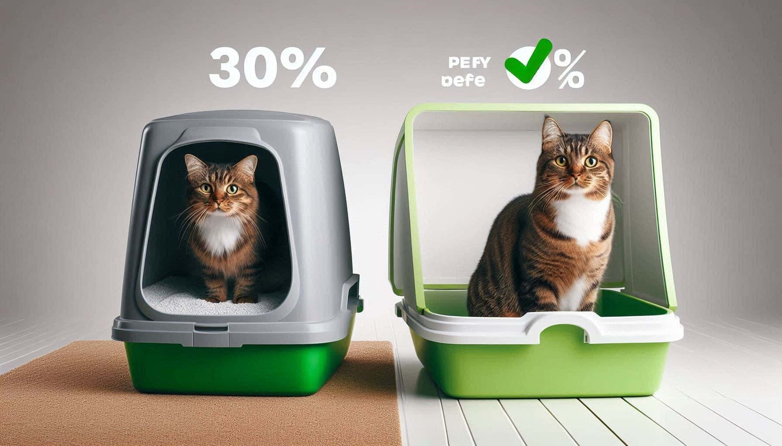 Comparison of covered versus uncovered litter boxes showing cat preference statistics for best litter box setup for multiple cats
